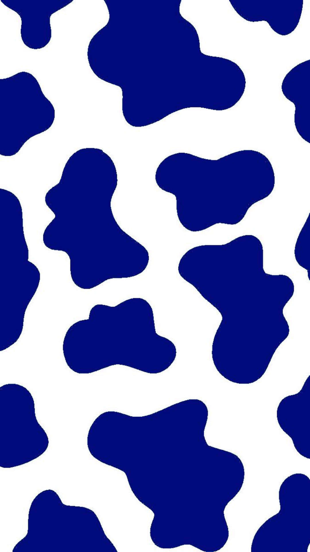 Blue And White Cow Print Pattern Background