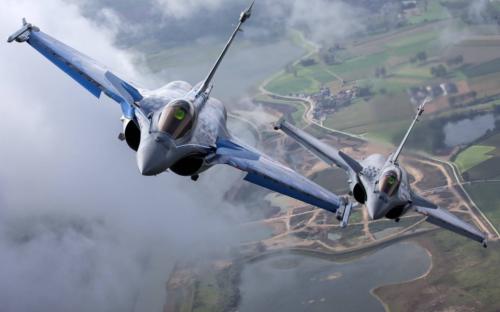 Blue And White Fighter Military Aircraft Desktop Background