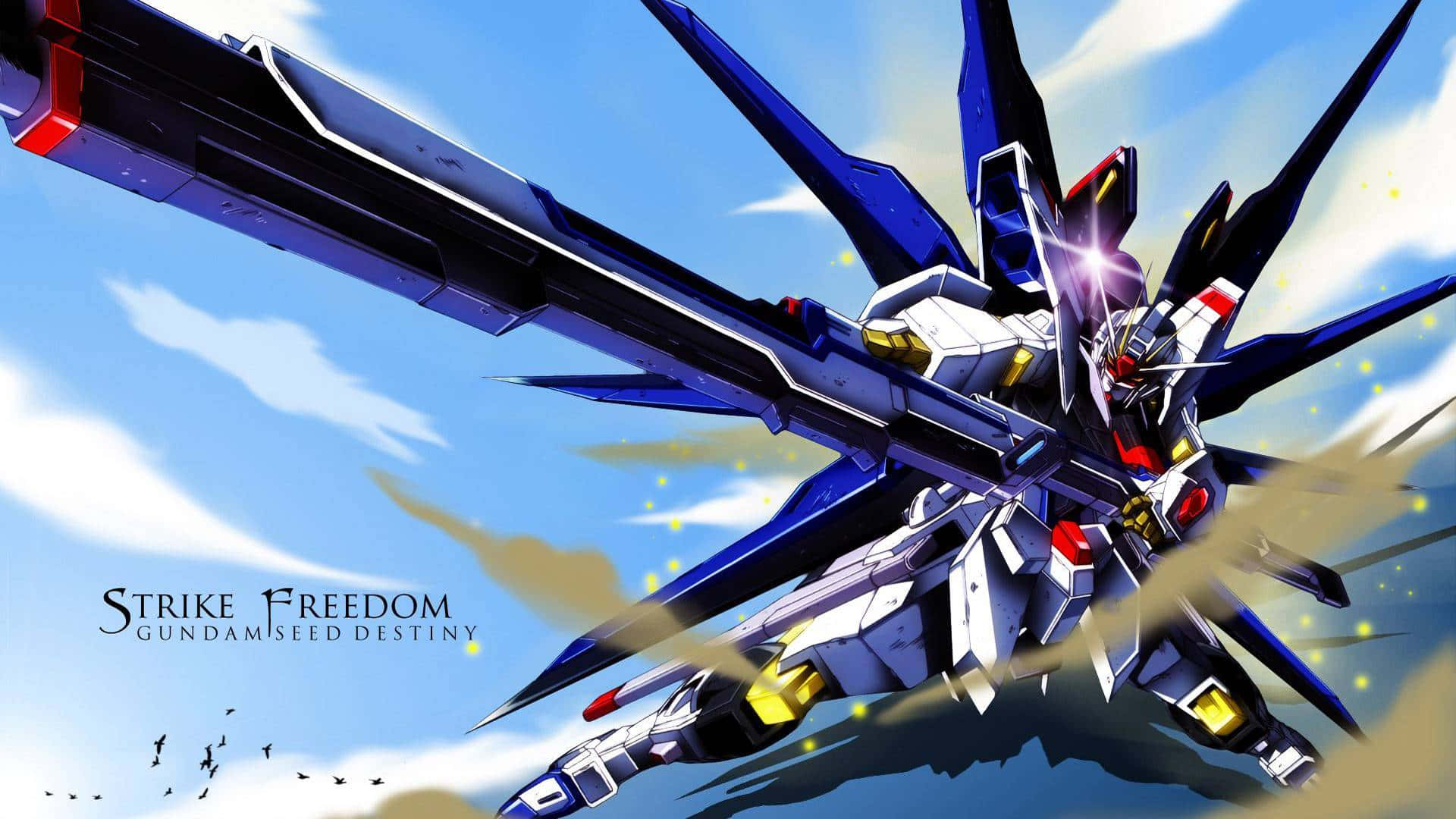 Blue And White Gundam Desktop Background