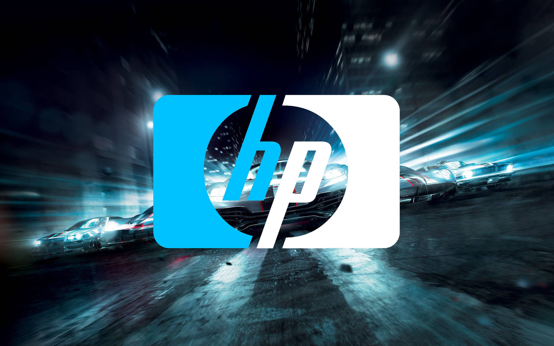 Blue And White Hp Laptop Logo Background