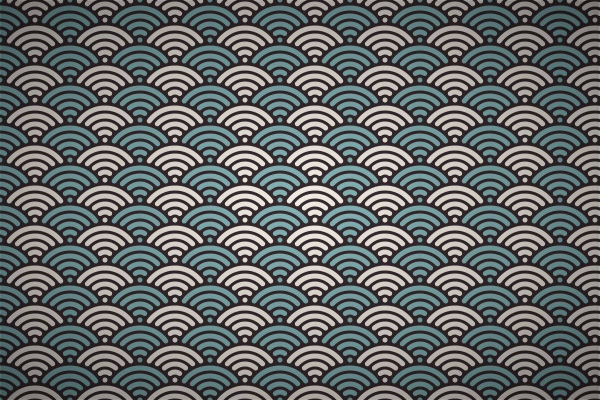 Blue And White Japanese Waves Background