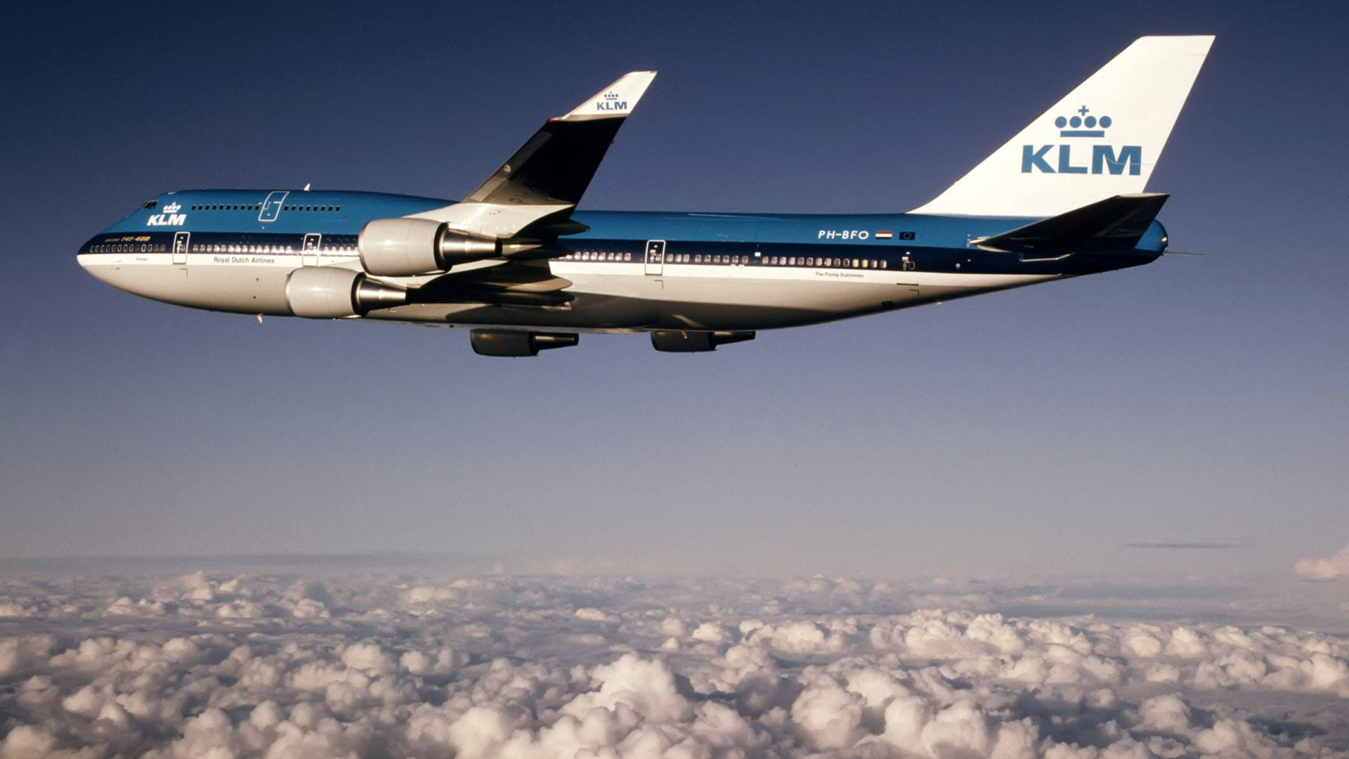 Blue And White Klm Airplane 4k Background