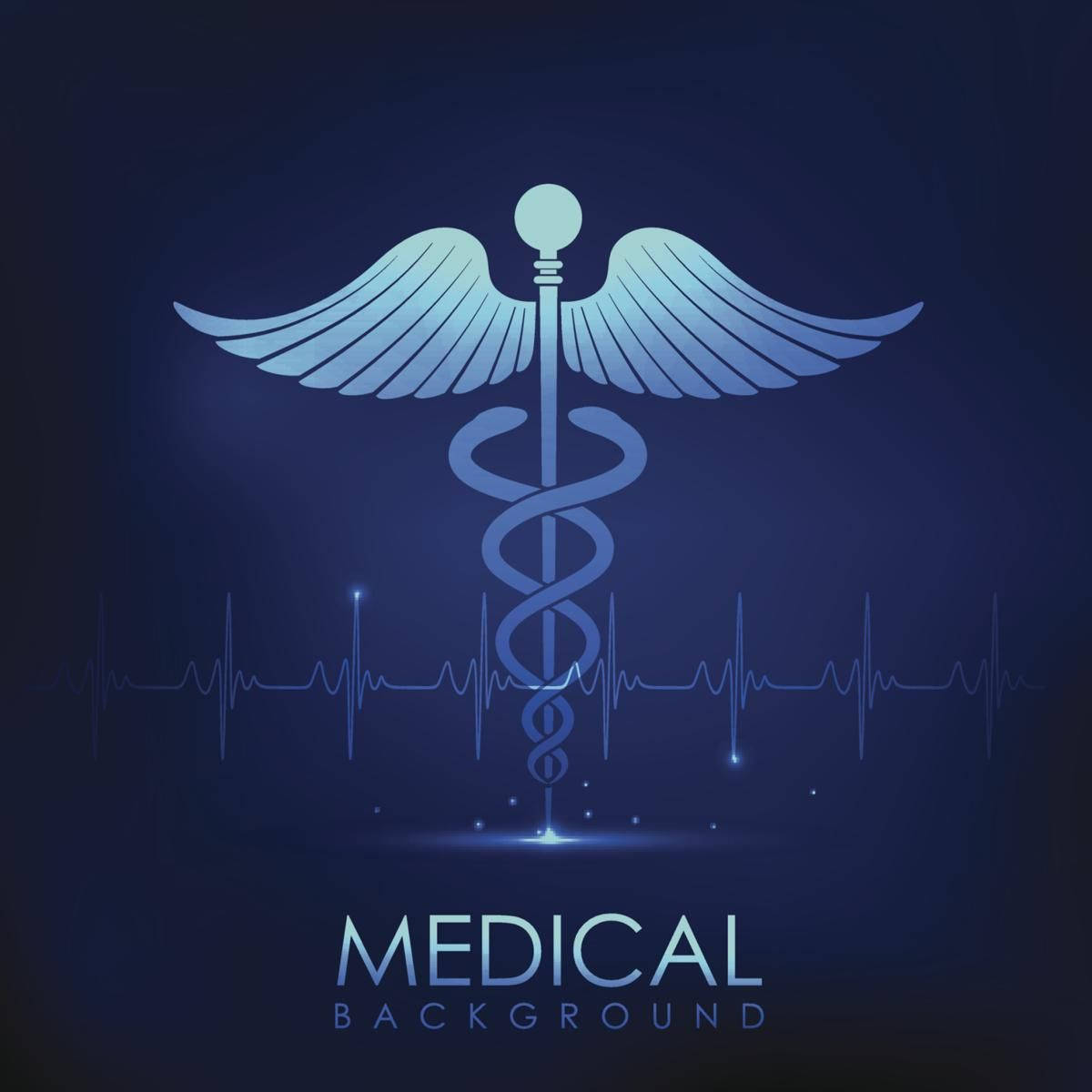 Blue And White Lifeline Medical Symbol Background