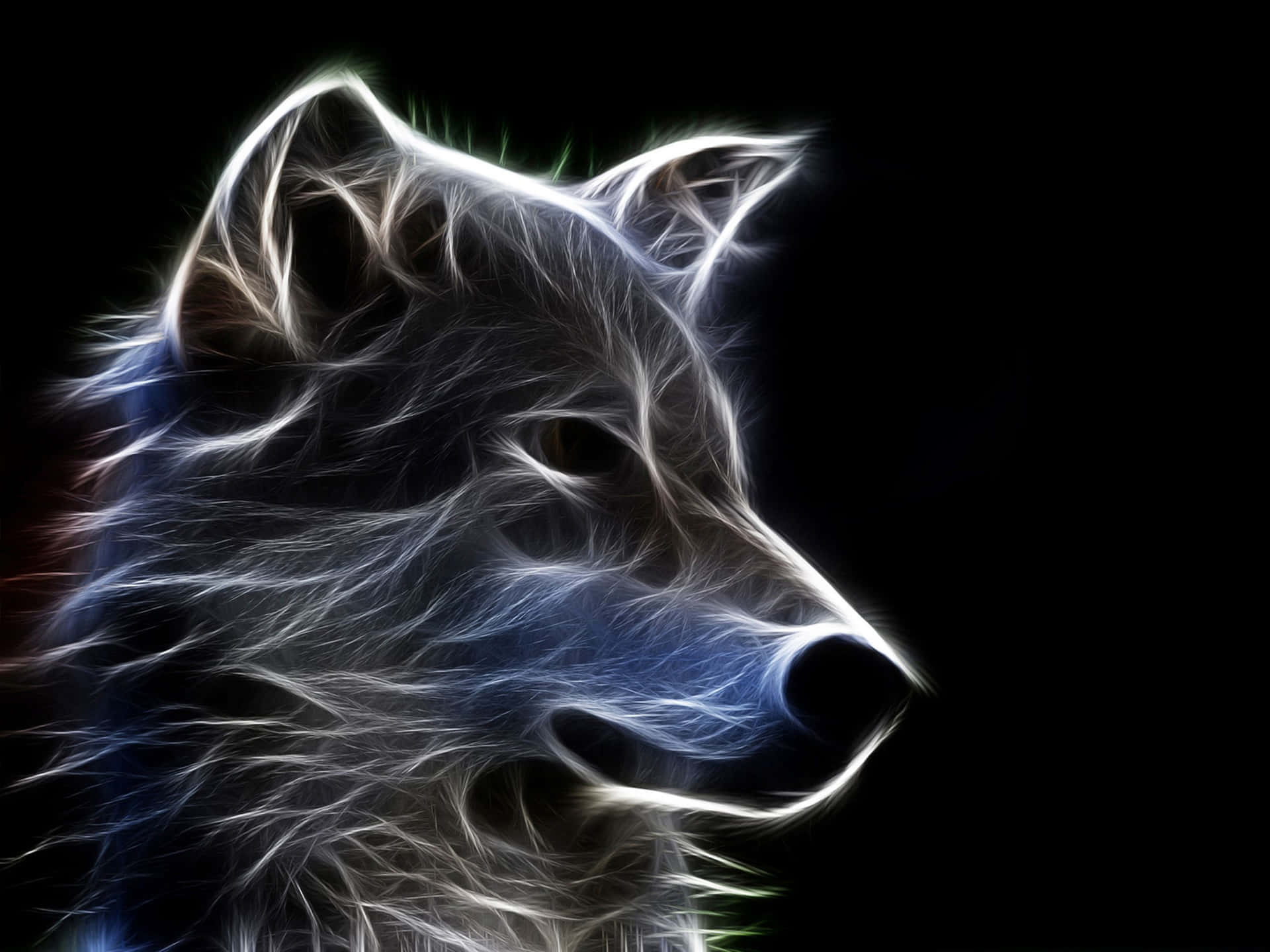 Blue And White Lights Epic Wolves Background