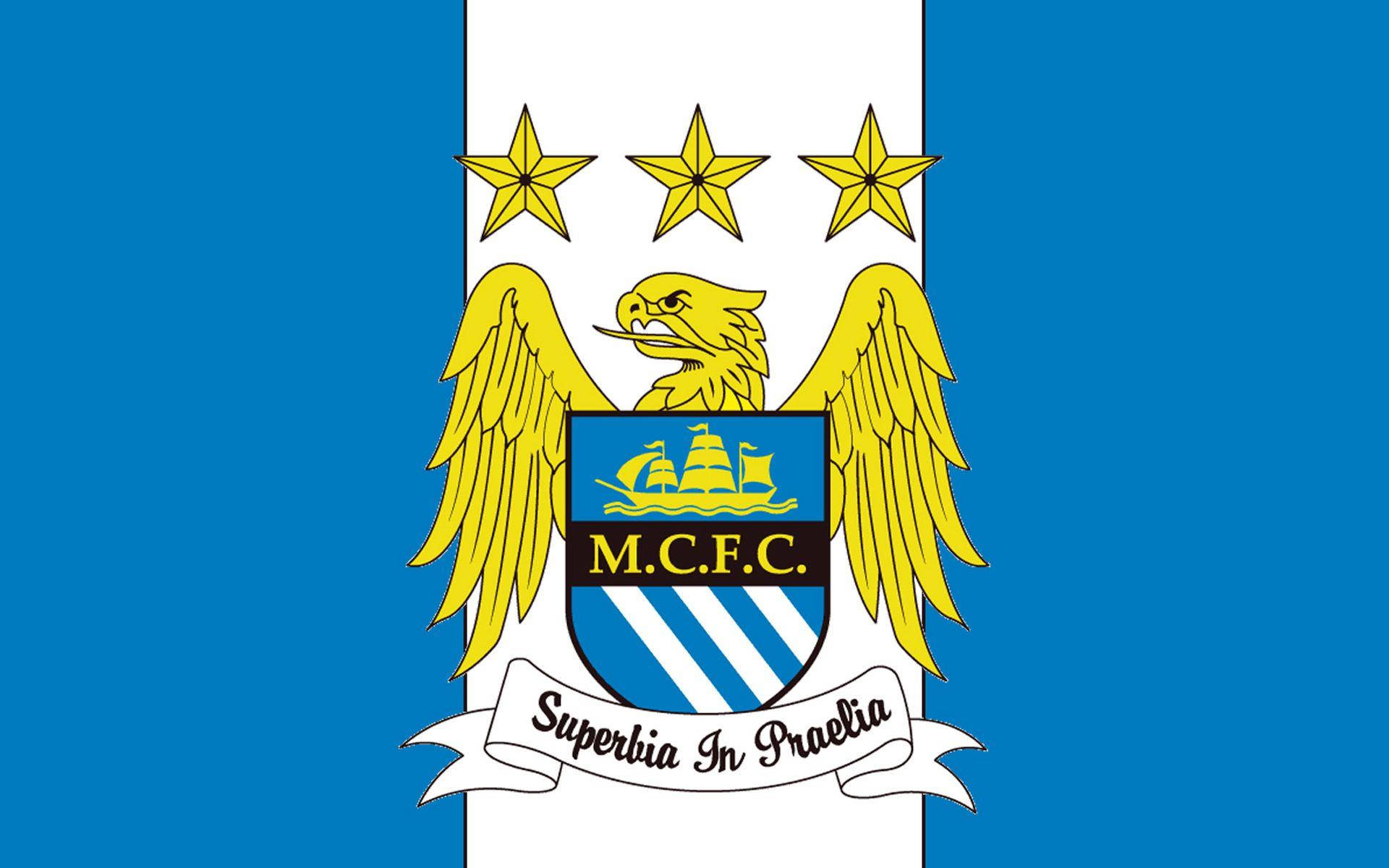 Blue And White Manchester City Fc Football Background