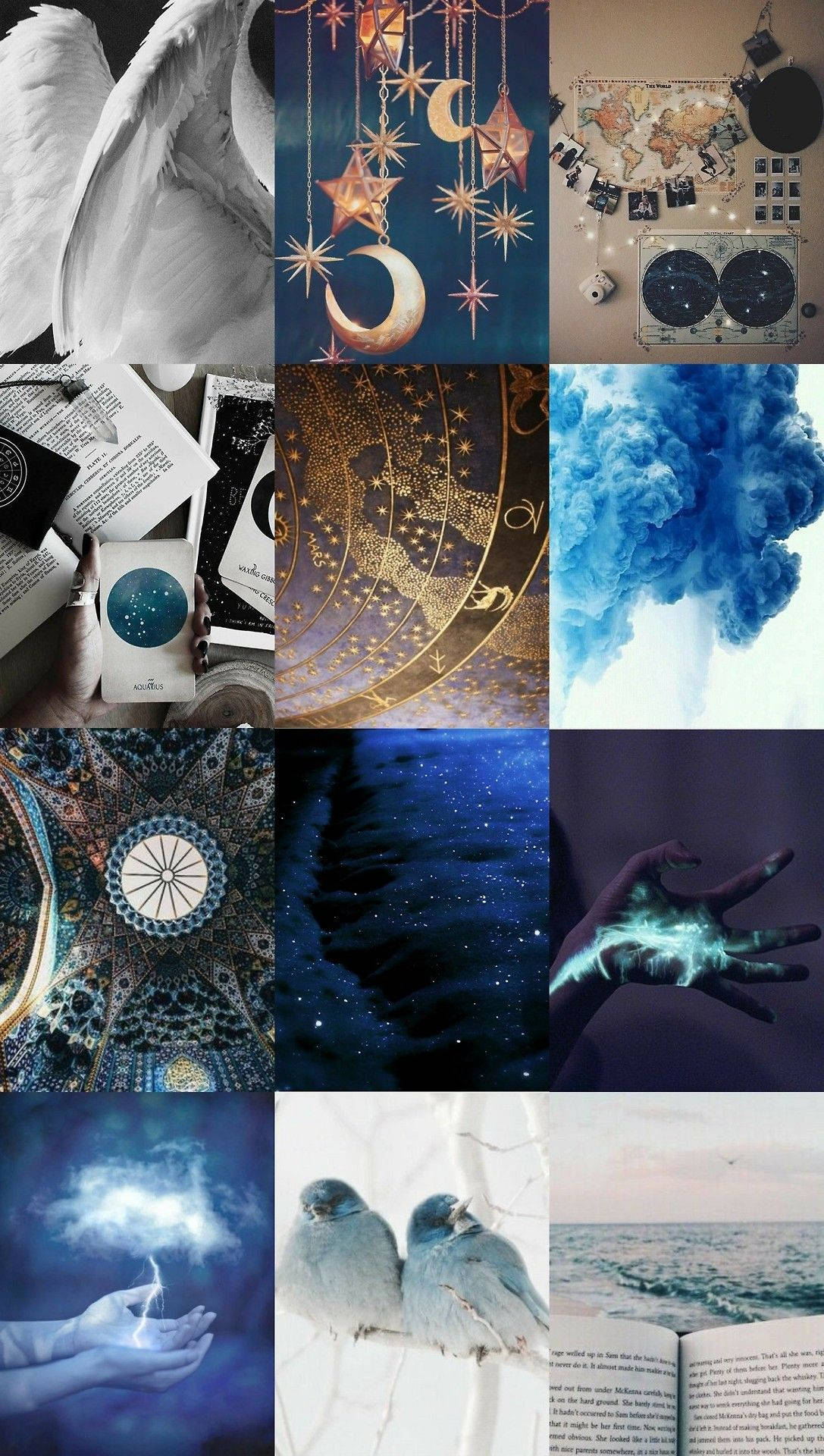 Blue And White Witchy Aesthetic Background