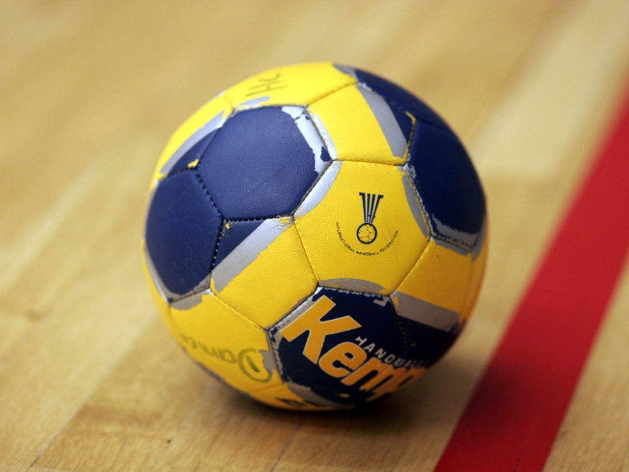 Blue And Yellow Handball Background