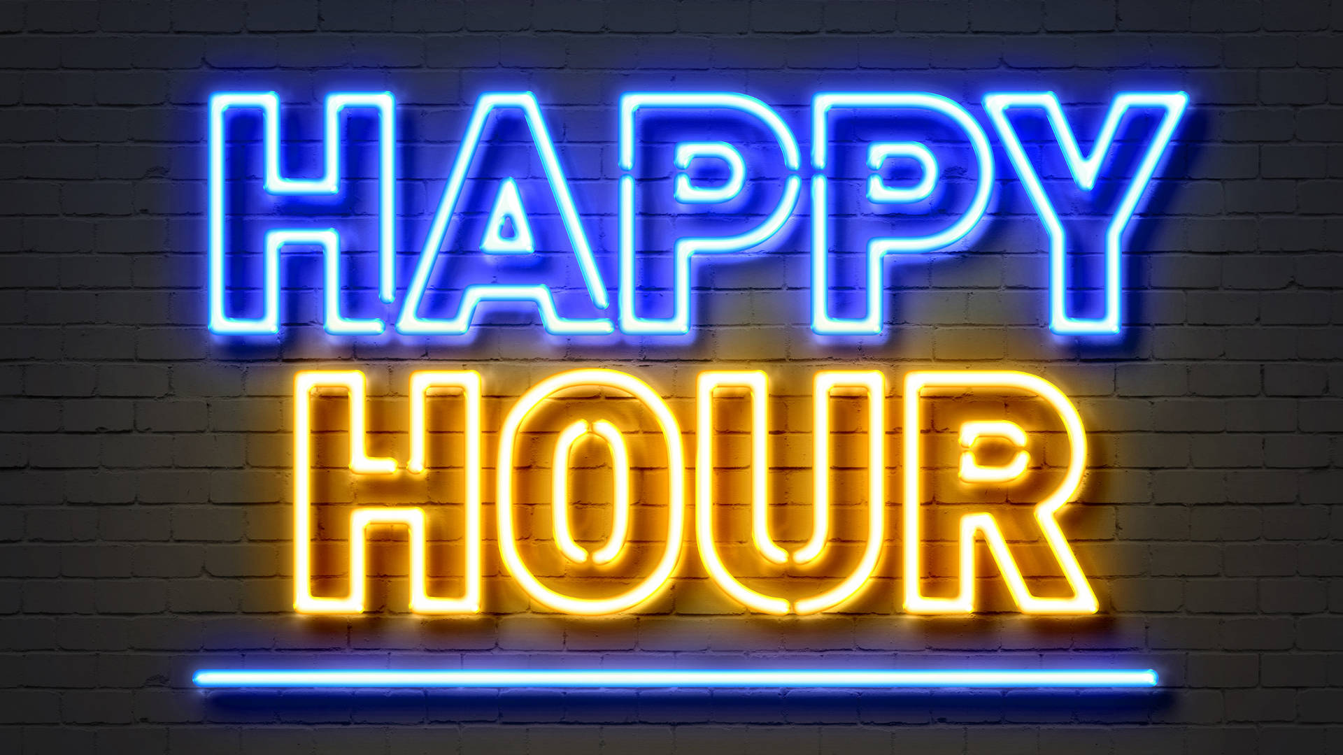 Blue And Yellow Happy Hour Background