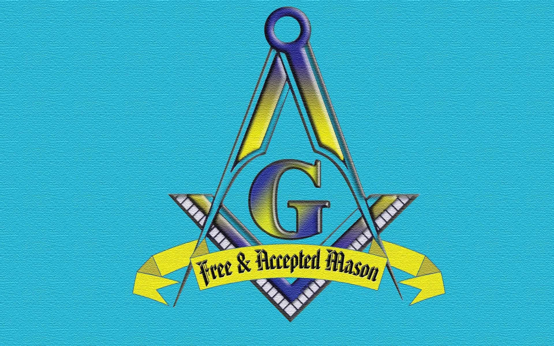 Blue And Yellow Masonic Logo Background