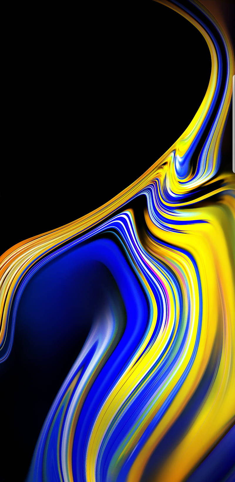 Blue And Yellow Paint On Galaxy Note 7 Background