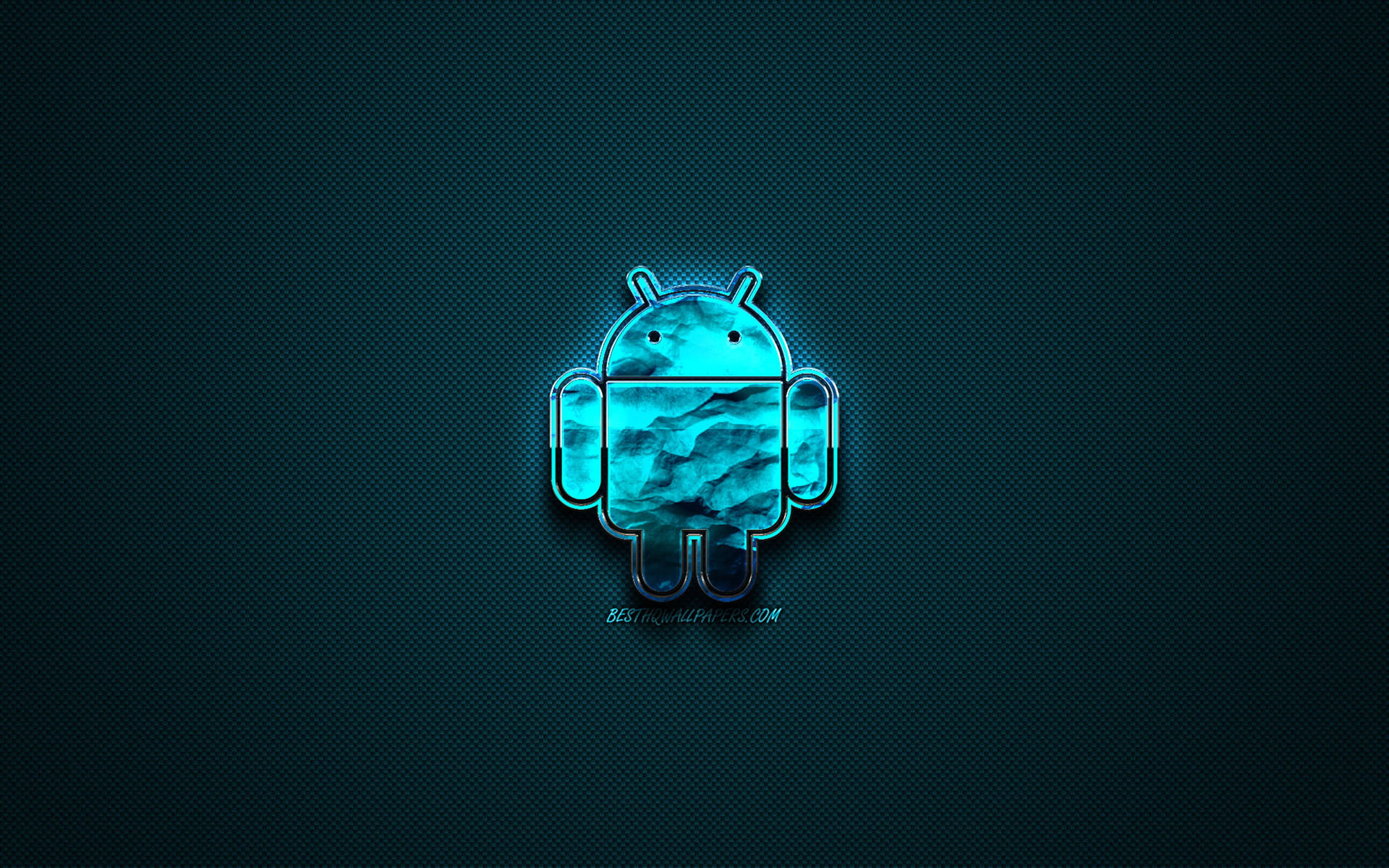 Blue Android Crumple Logo Desktop Background