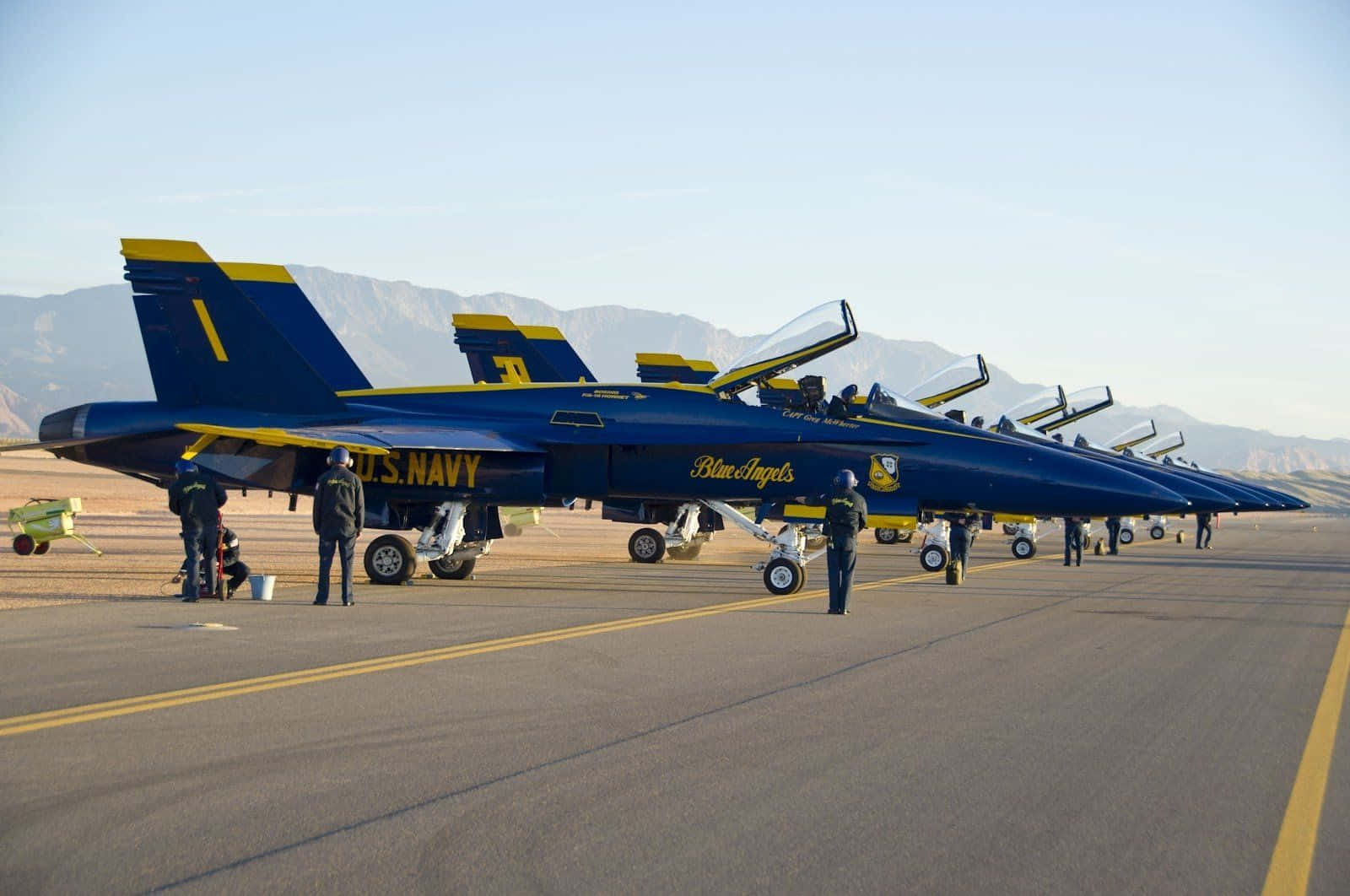 Blue Angels Aircrafts Line-up Background
