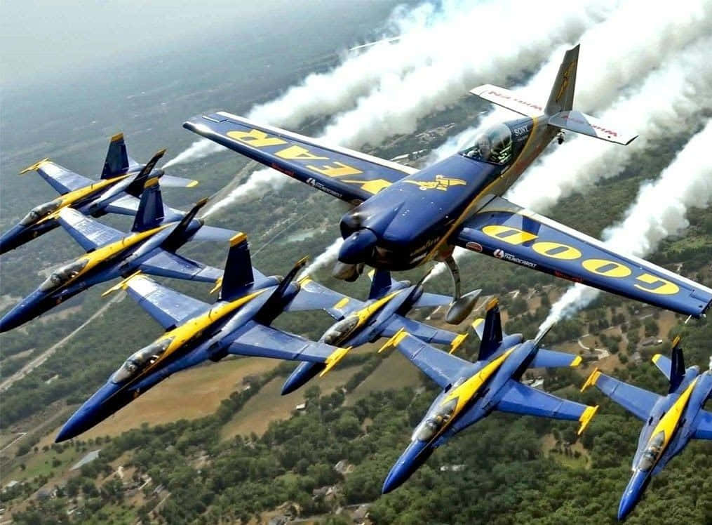 Blue Angels Sky Formation Background