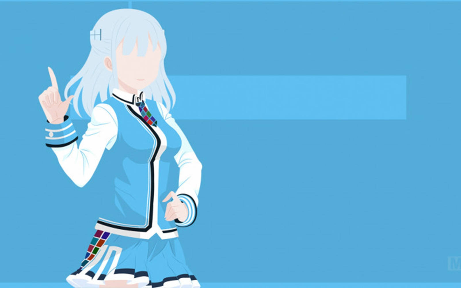 Blue Anime Girl Artwork Aesthetic Background