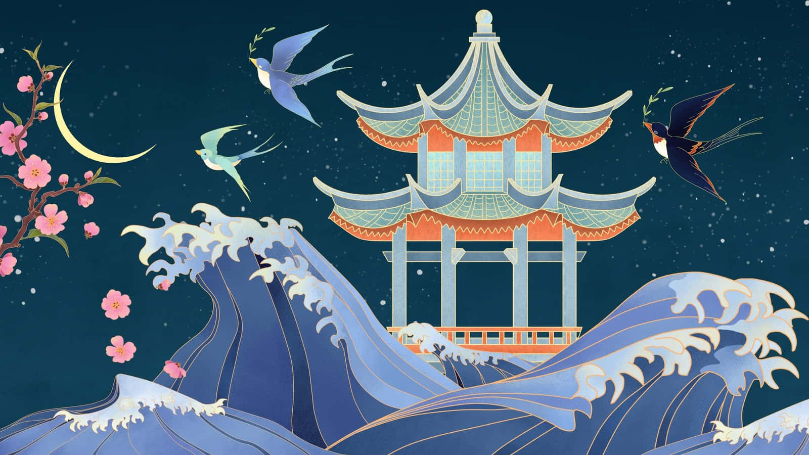 Blue Anime Japanese Classic Art