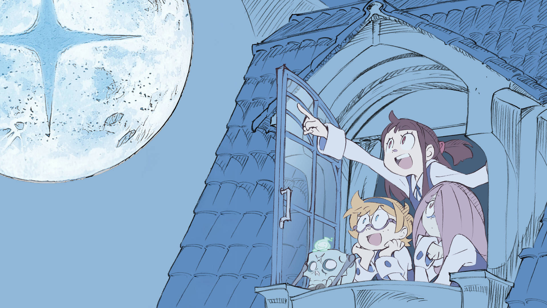 Blue Anime Little Witch Academia Aesthetic Background
