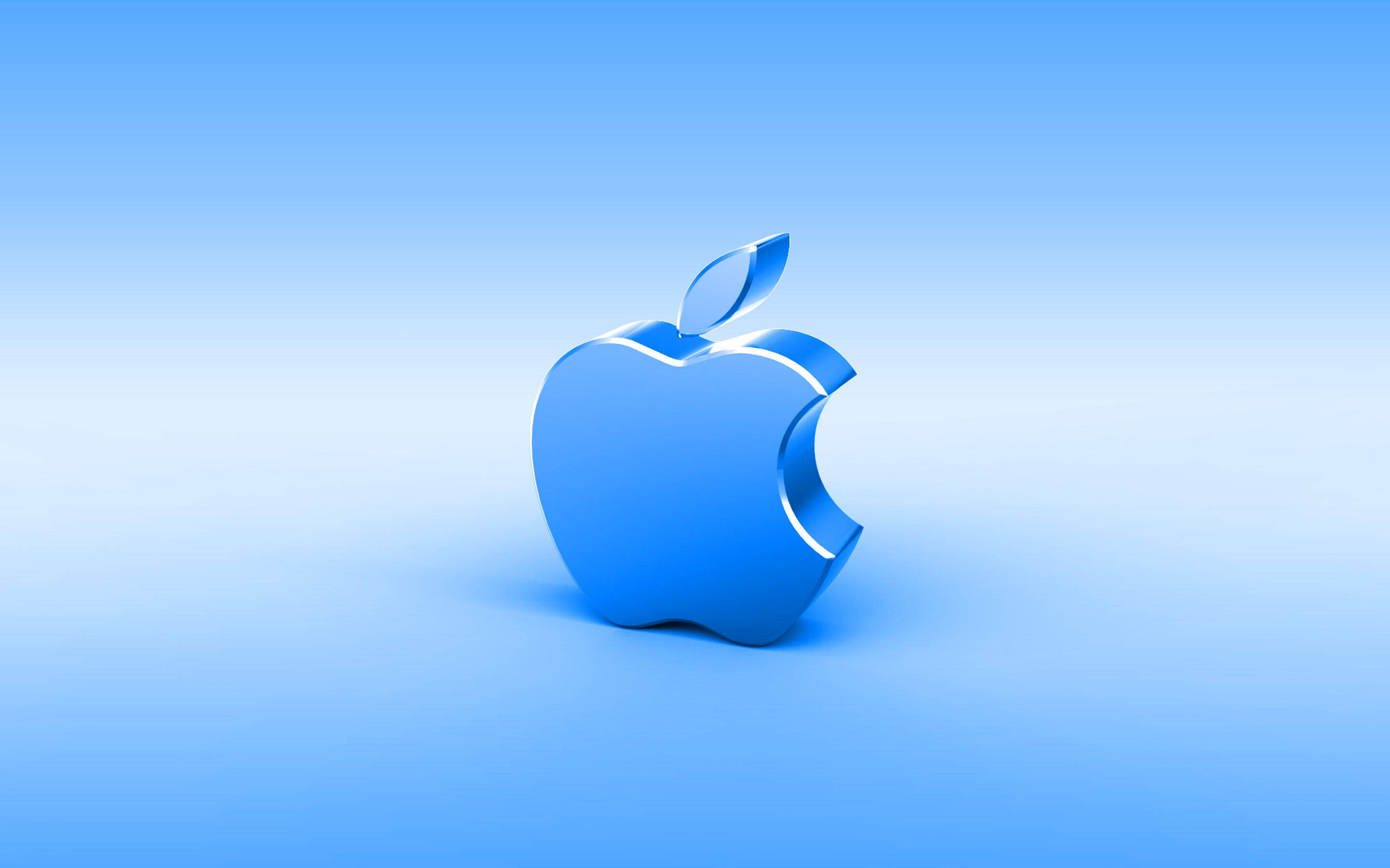 Blue Apple Logo 3d Android Phone Background