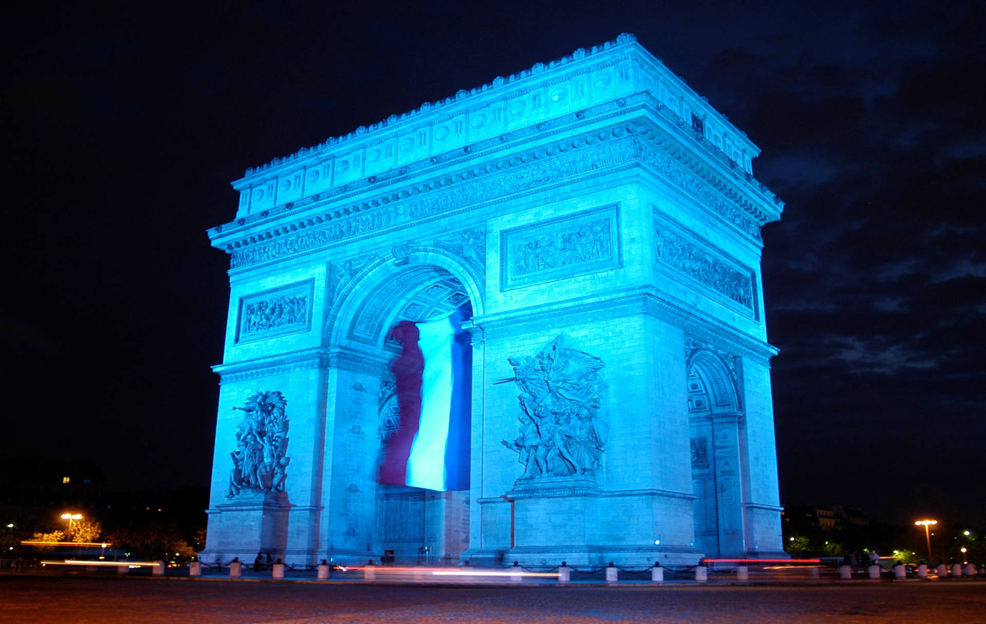 Blue Arc De Triomphe France Background