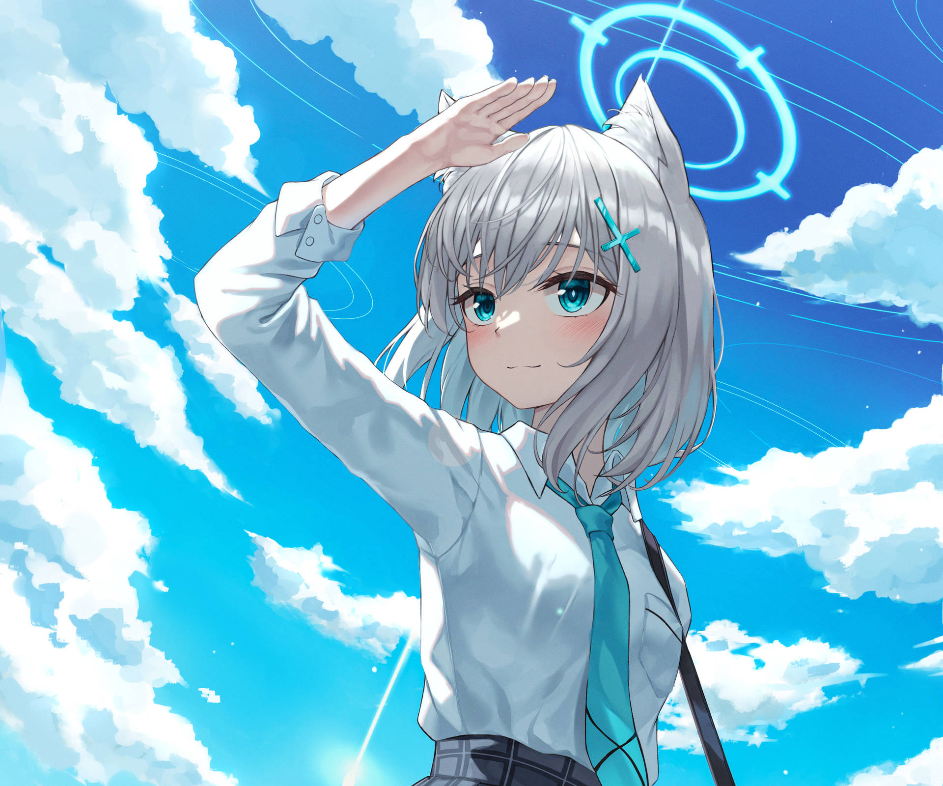 Blue Archive Shiroko Looking Far Background