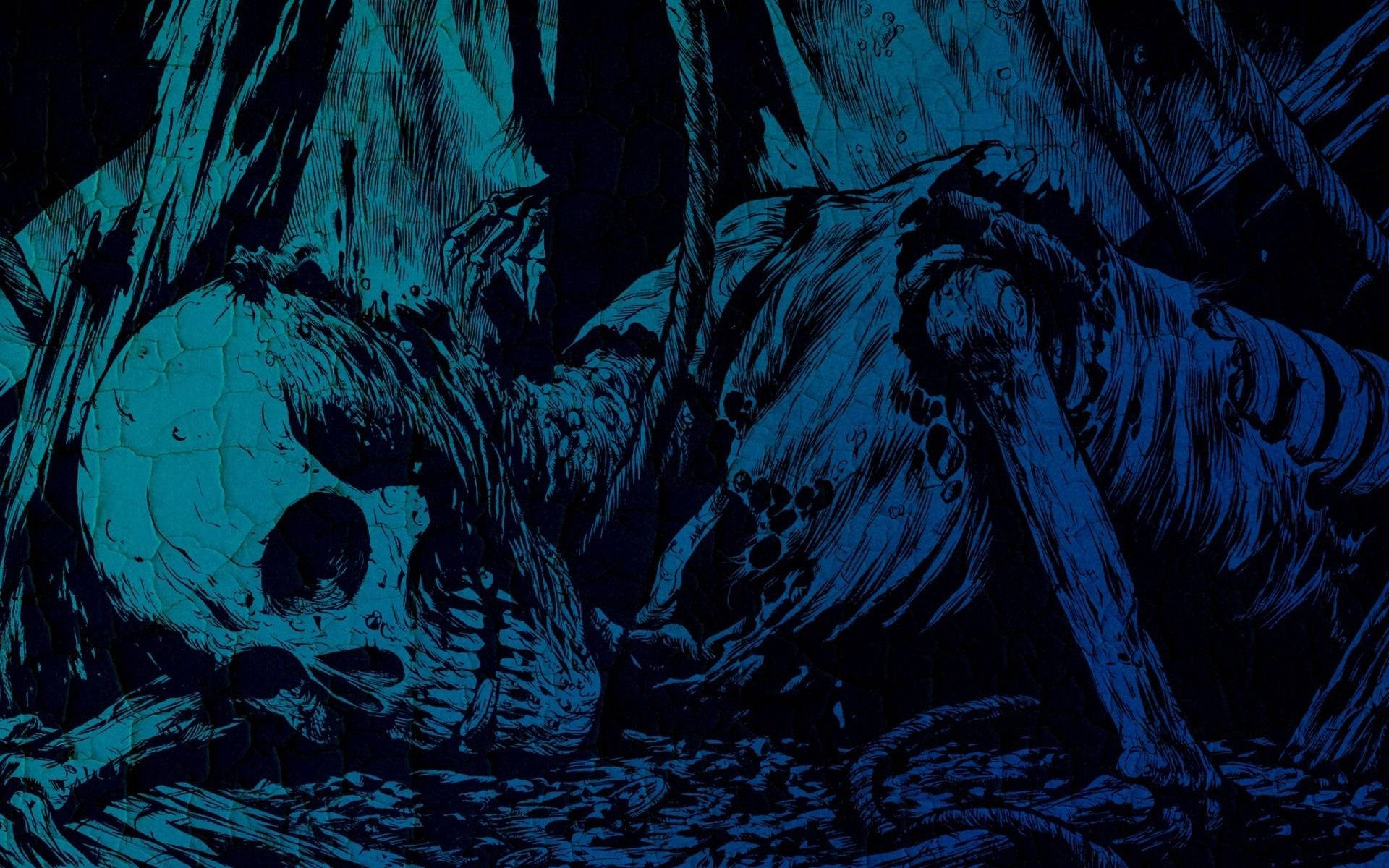 Blue Art Of Death Background