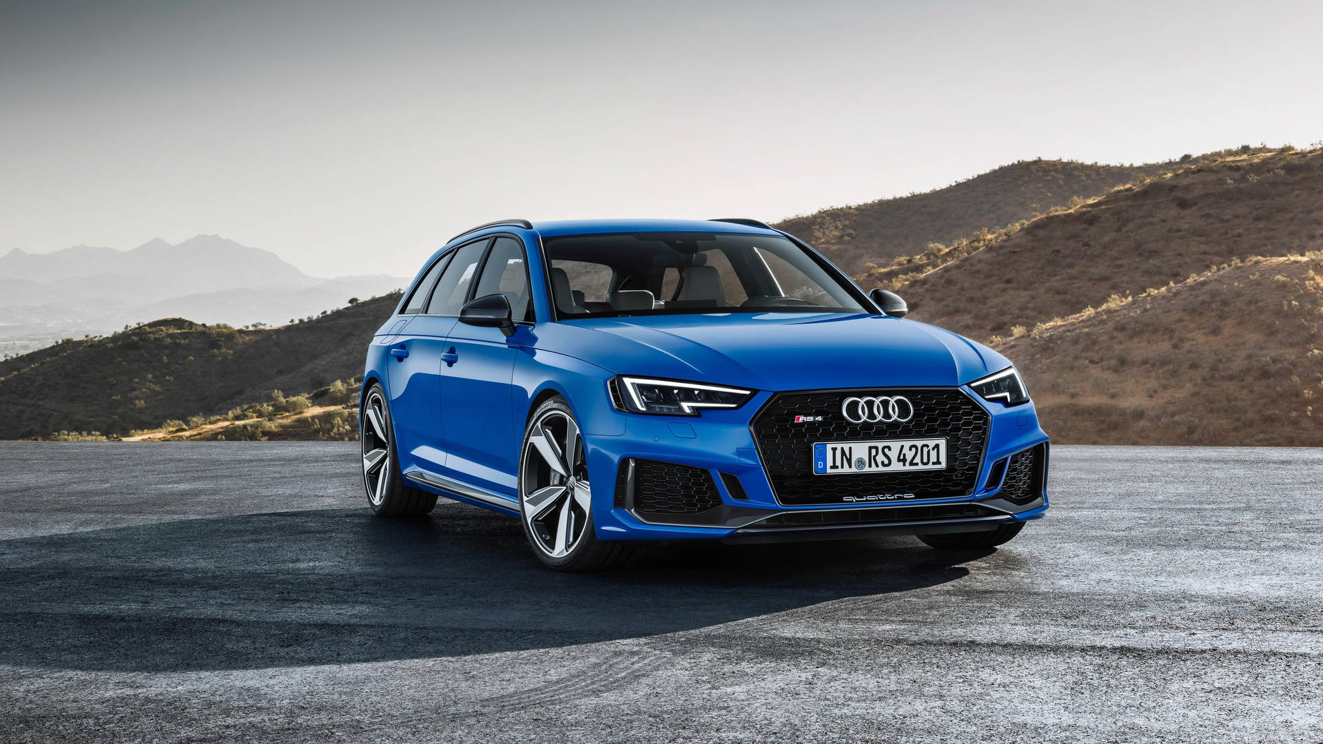 Blue Audi Rs In The Mountains