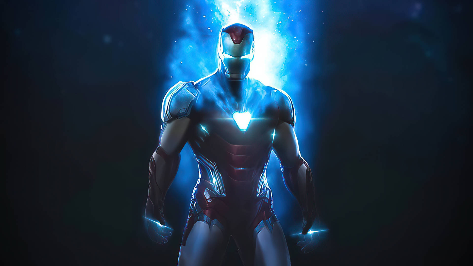 Blue Aura Superhero Iron Man Background