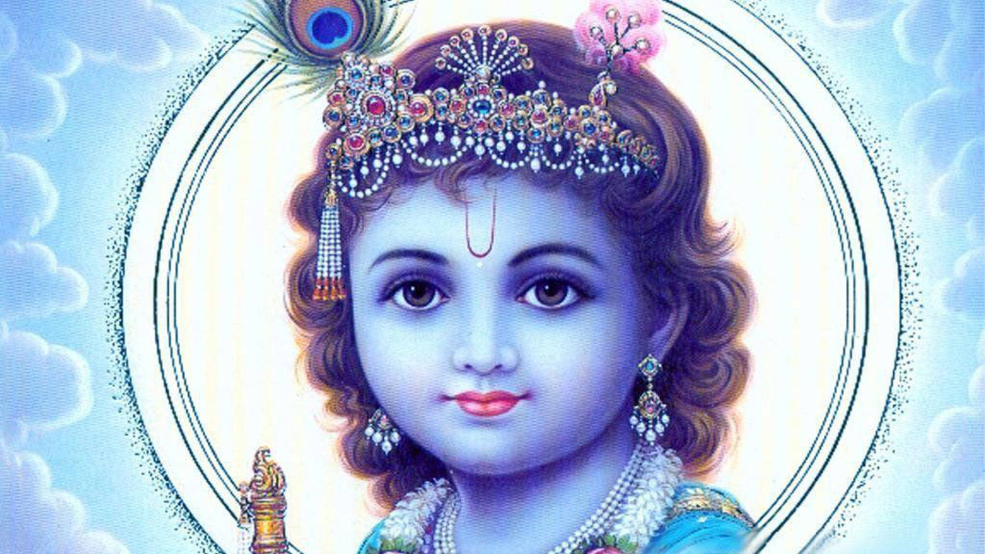 Blue Baby Krishna 4k Background