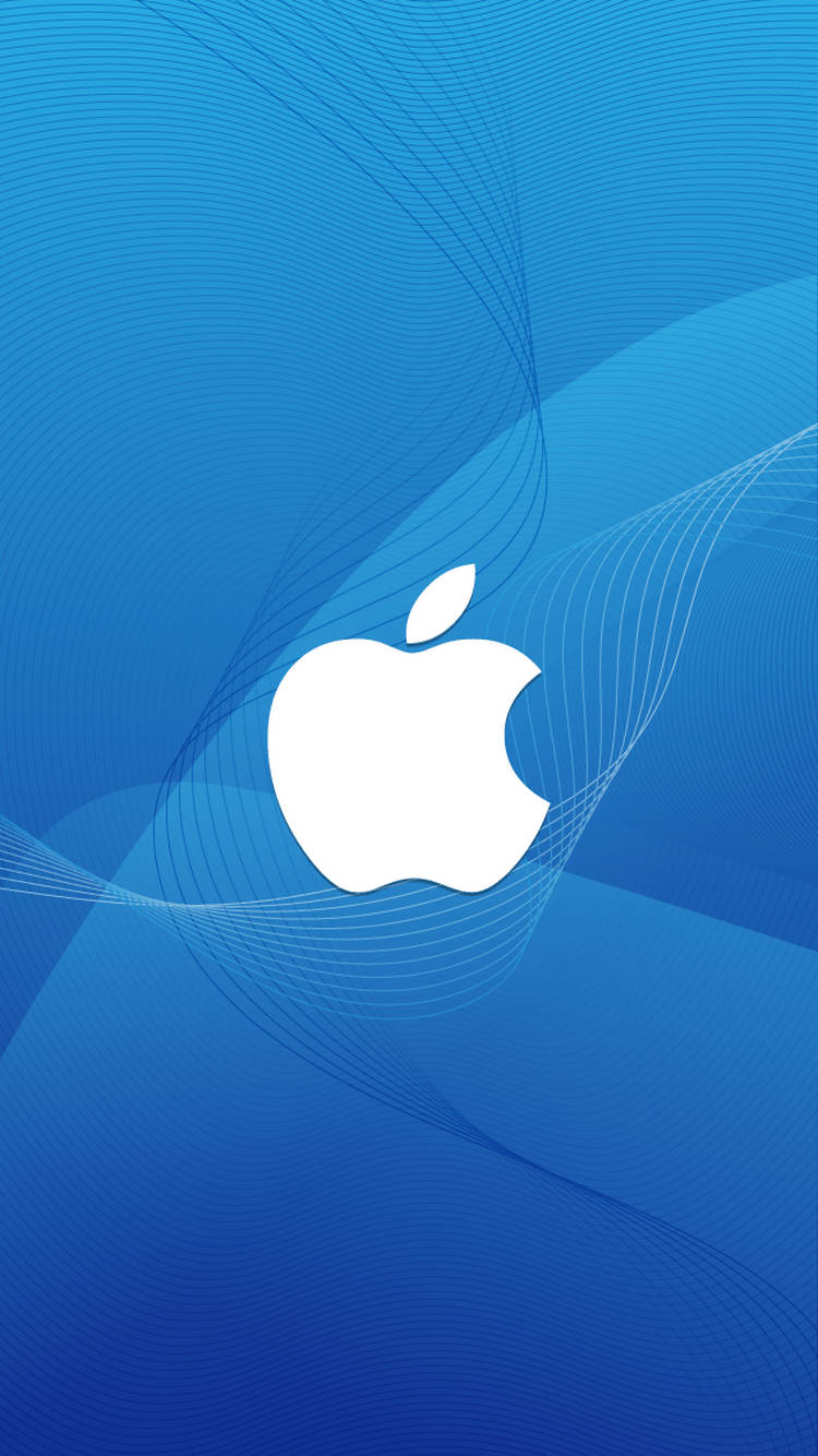 Blue Backdrop Apple Logo Iphone Background