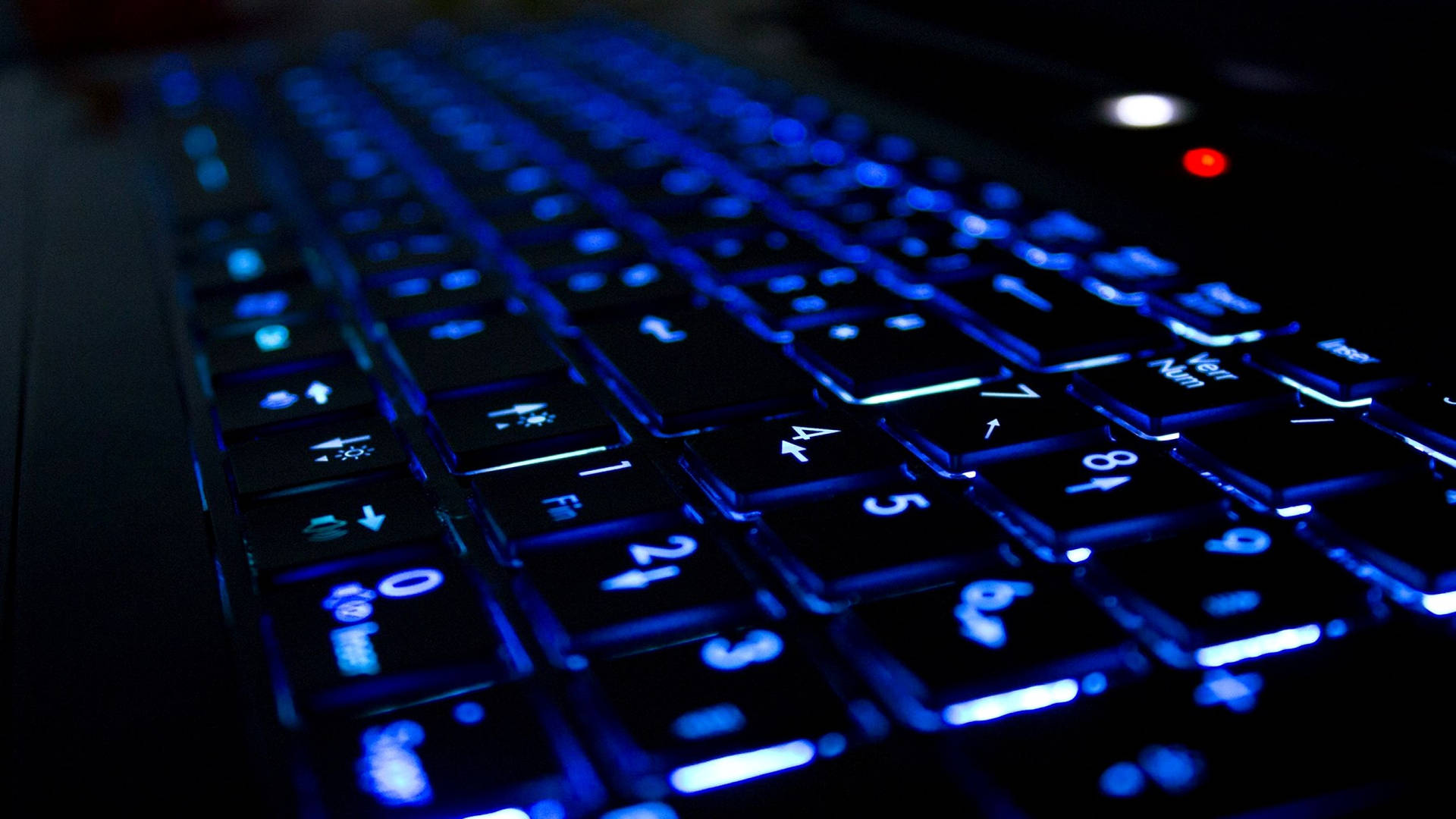 Blue Backlit Minimalistic Keyboard Background