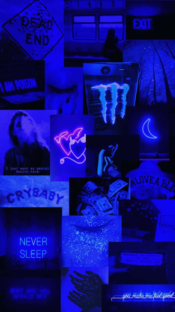 Blue Baddie Collage