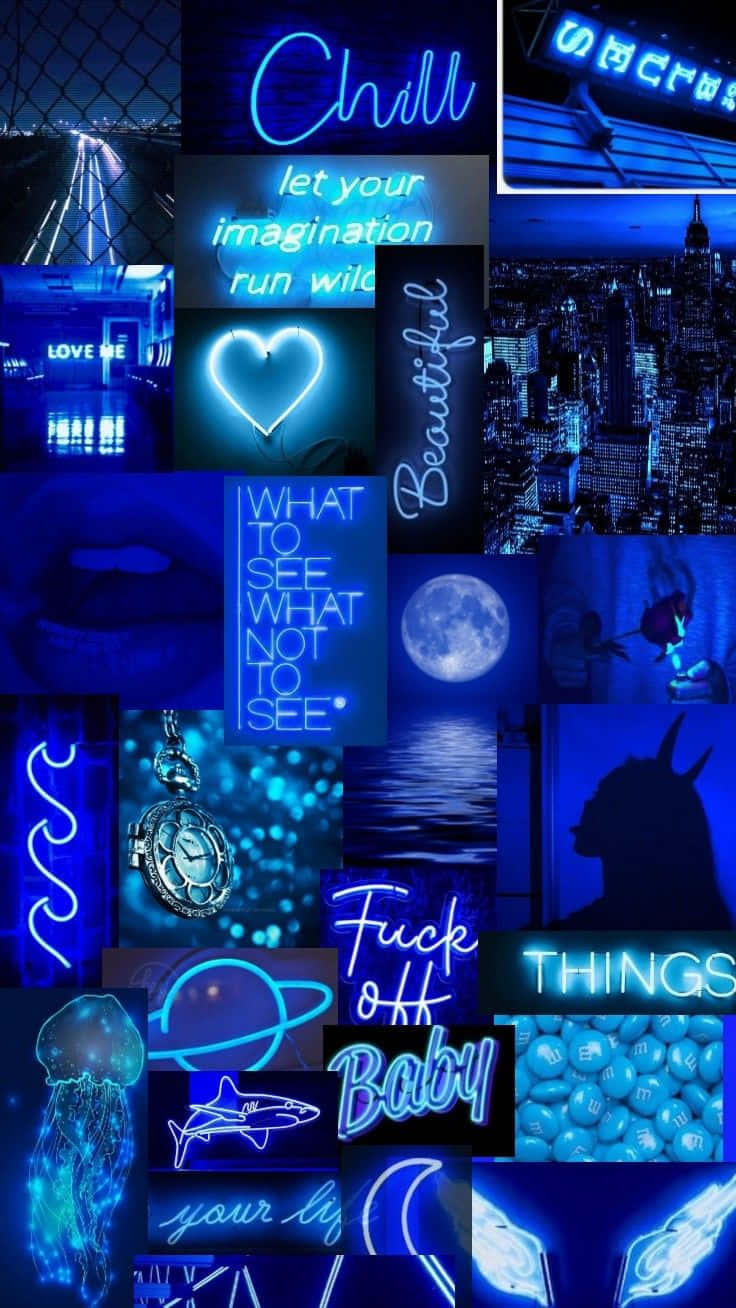 Blue Baddie Imagination Quote Background