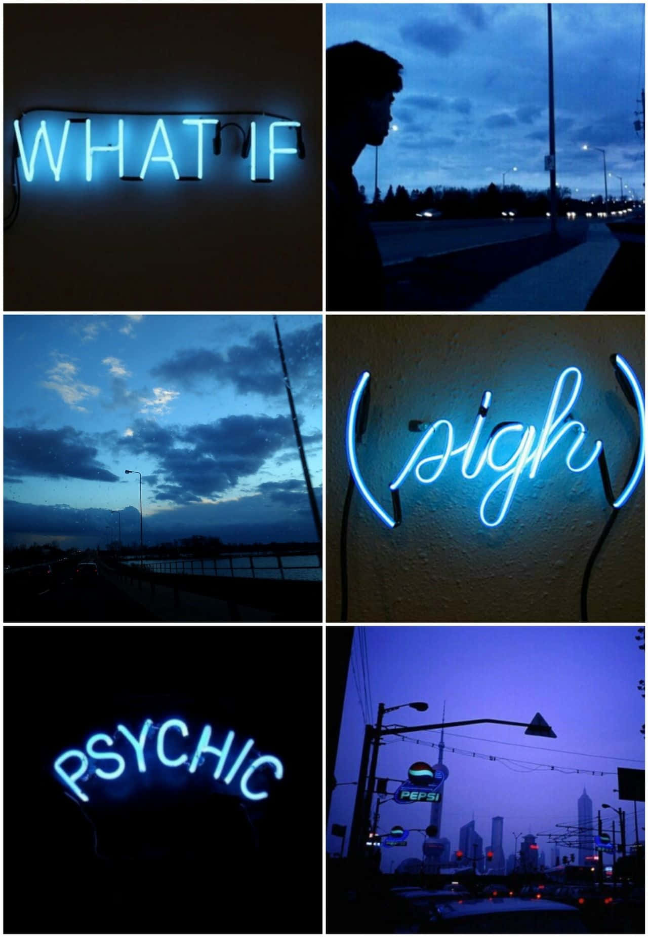 Blue Baddie Psychic Collage Background