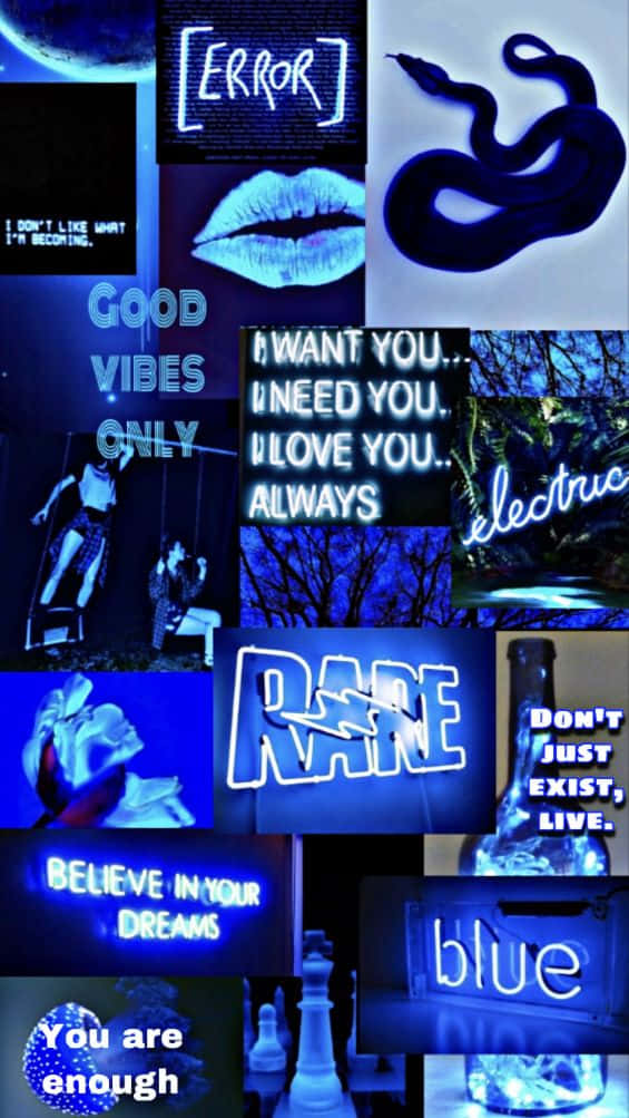 Blue Baddie Rare Quotes Background