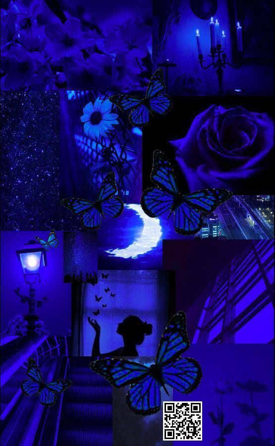 Blue Baddie With Roses Background