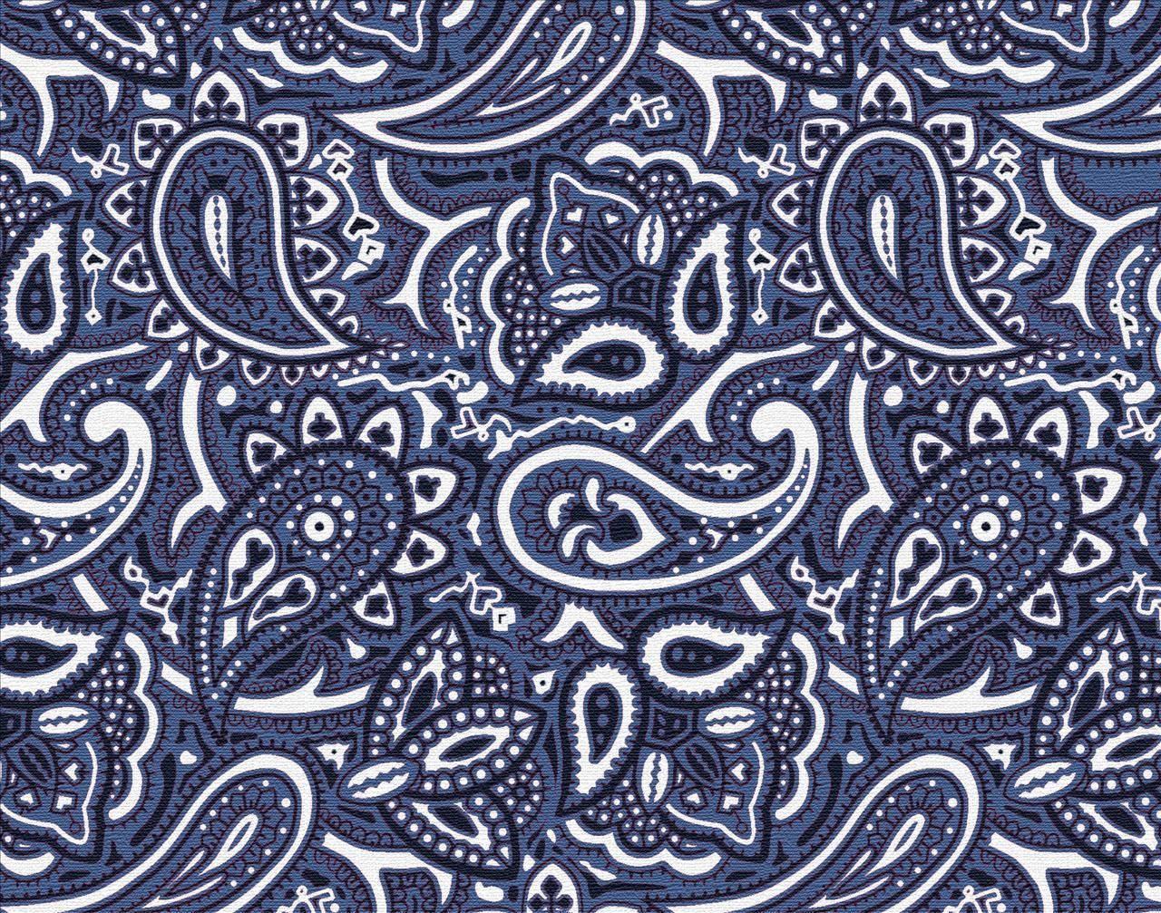 Blue Bandana Classic Paisley Design Background