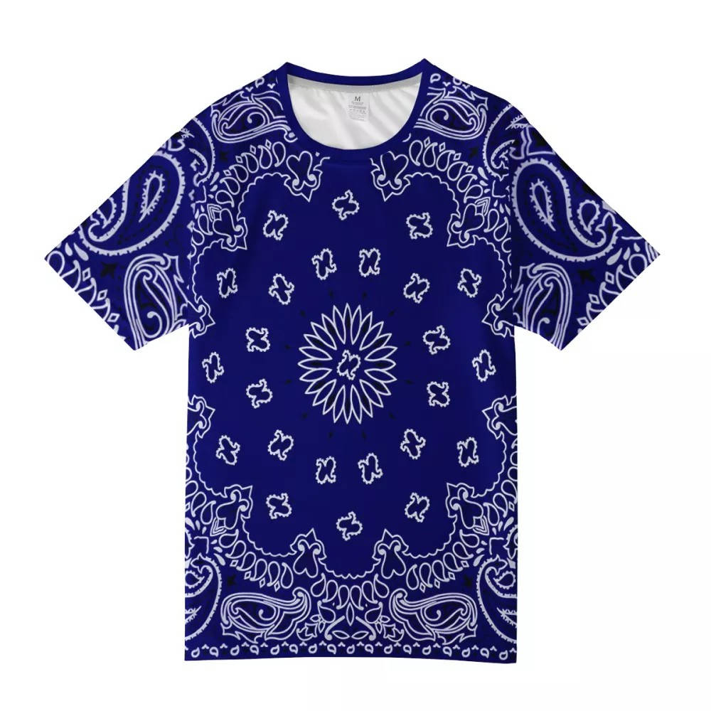 Blue Bandana Design On T-shirt Background