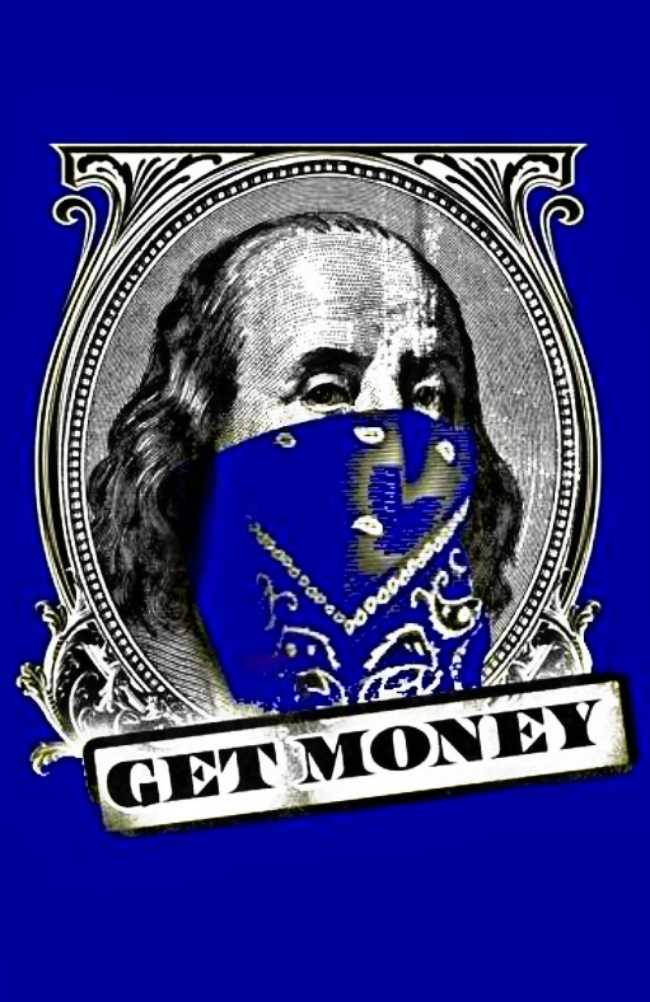 Blue Bandana Mask Of Benjamin Franklin Background
