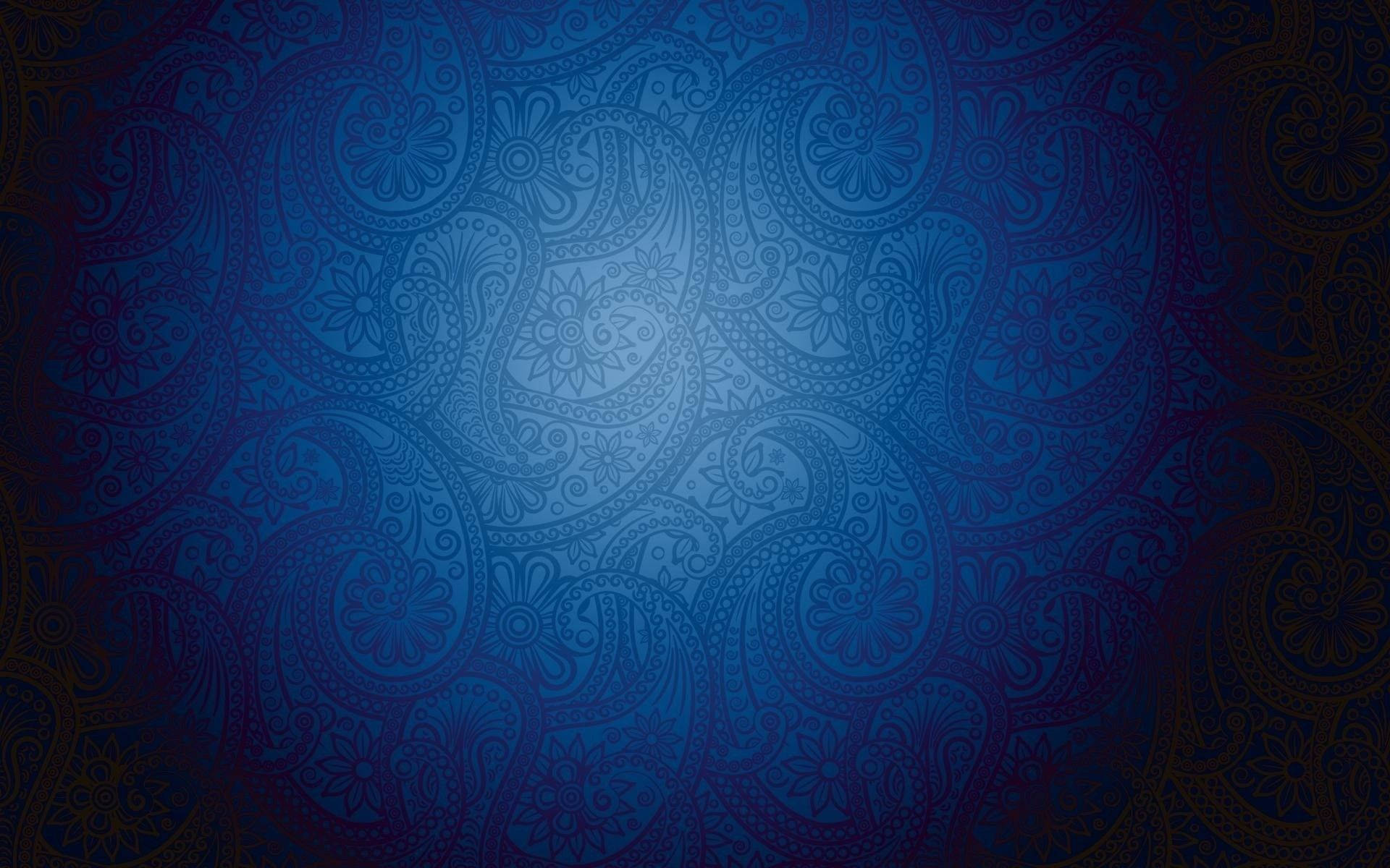 Blue Bandana With Feint Pattern Background