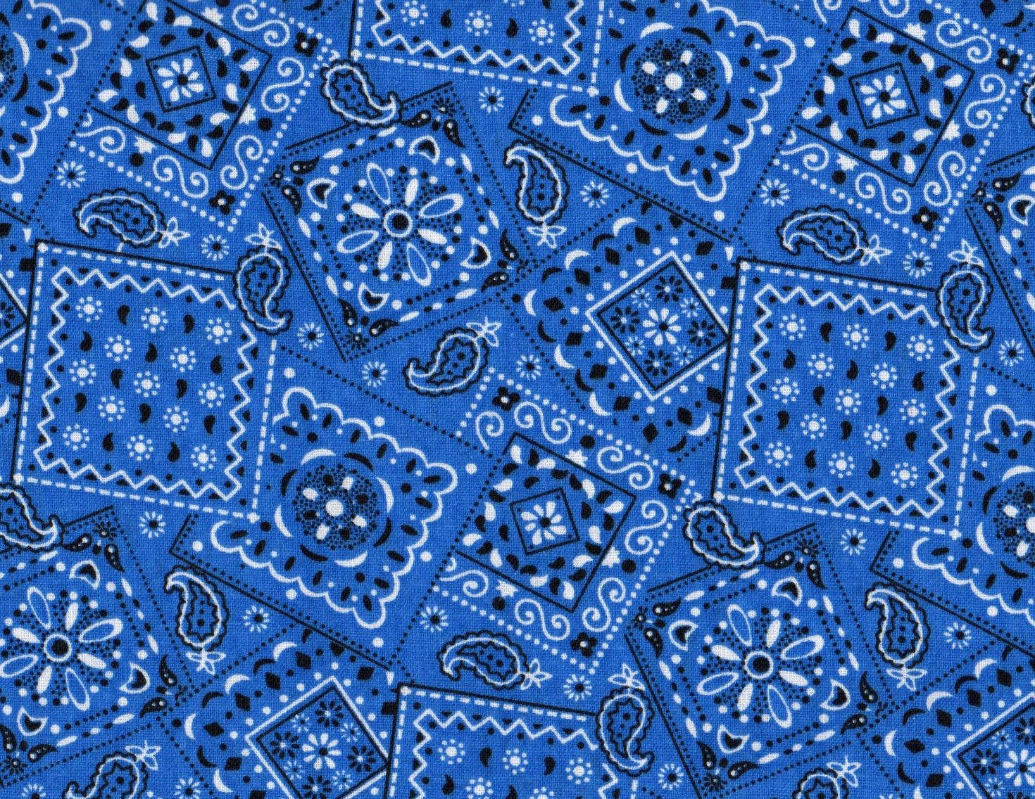 Blue Bandana With Iconic Paisley Pattern Background