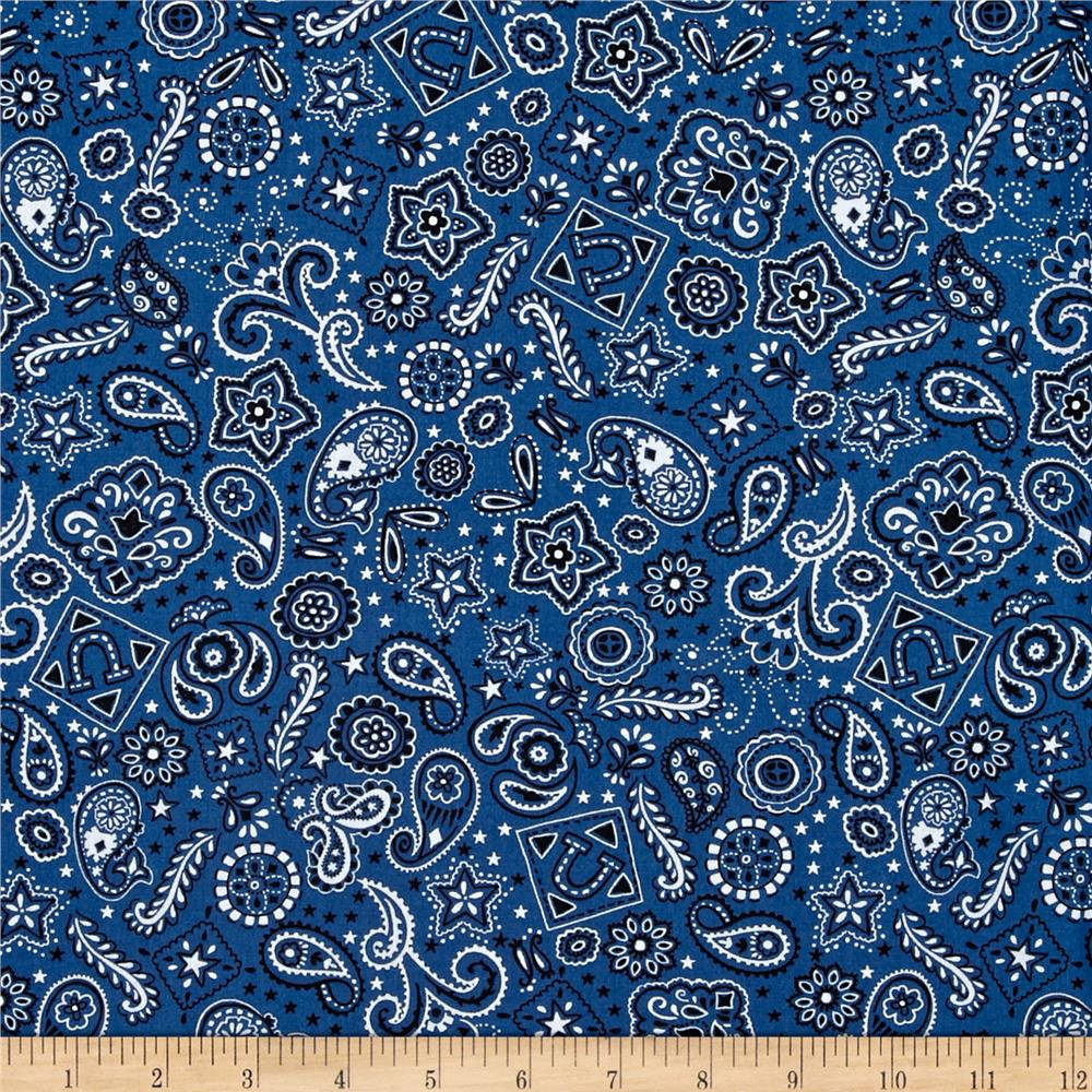 Blue Bandana With Wooden Ruler Background