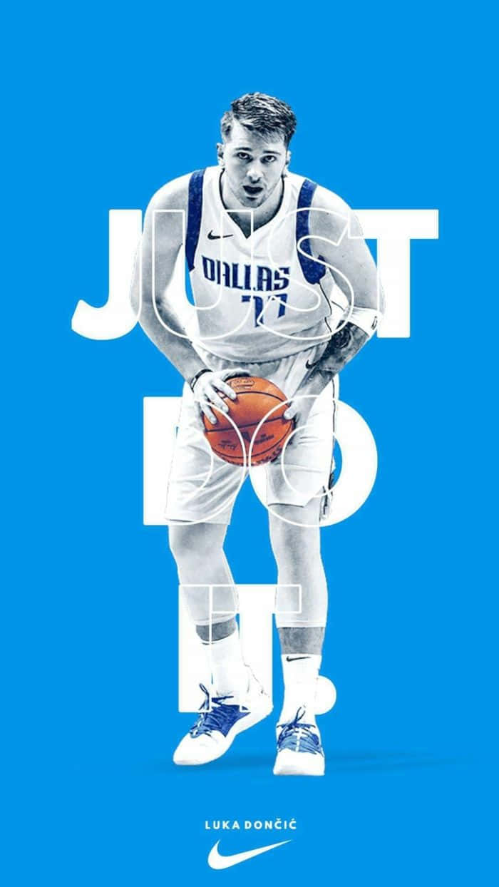 Blue Basketball Luka Dončić Nike Poster Background
