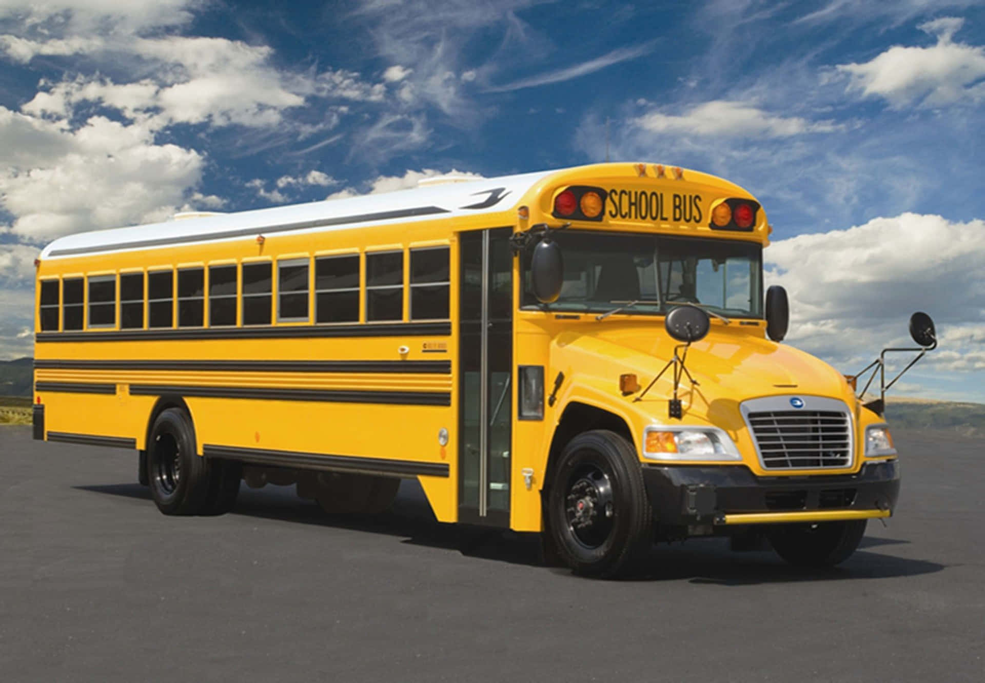 Blue Bird Vision School Bus Background