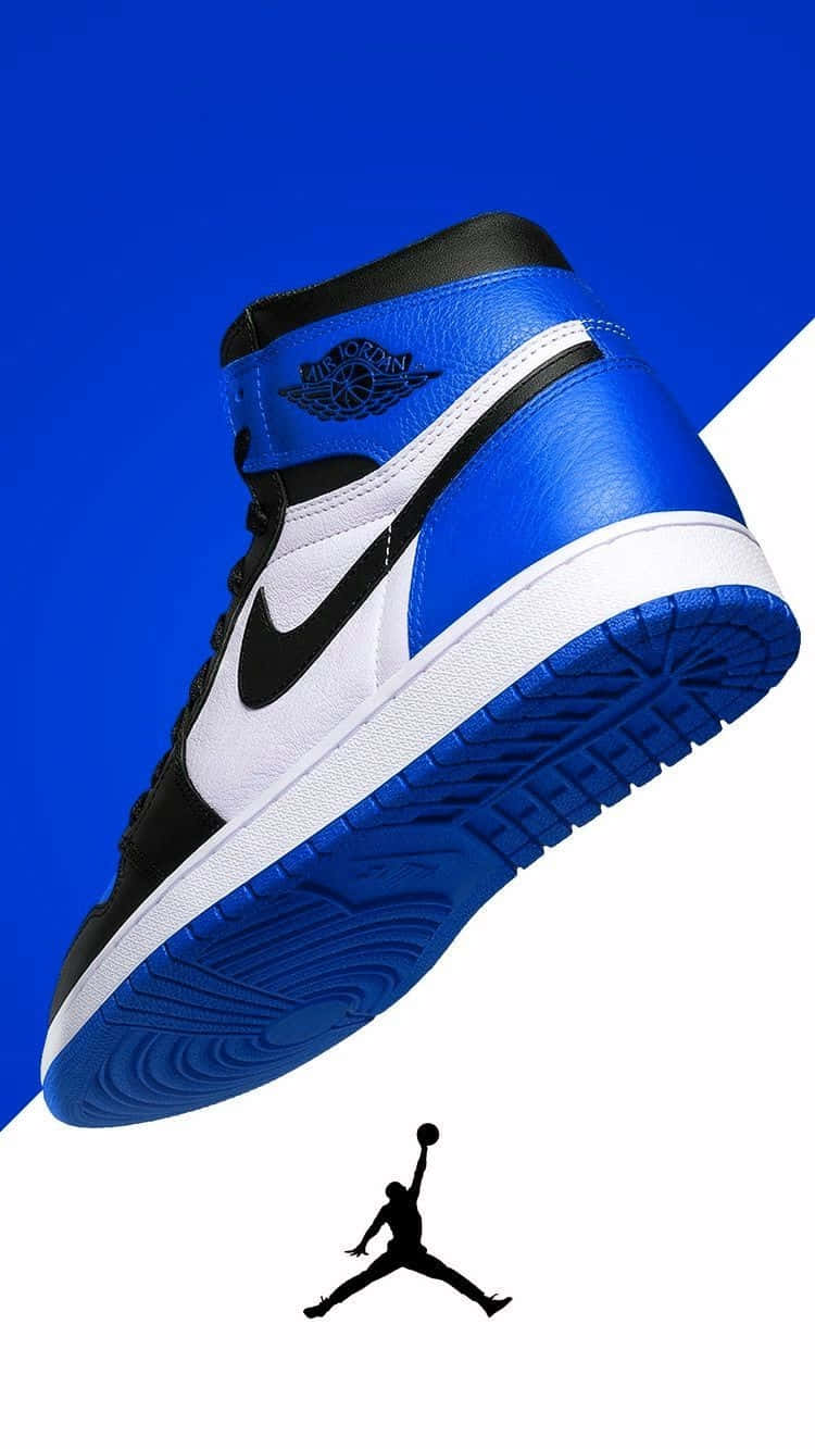 Blue Black Air Jordan Sneaker Background