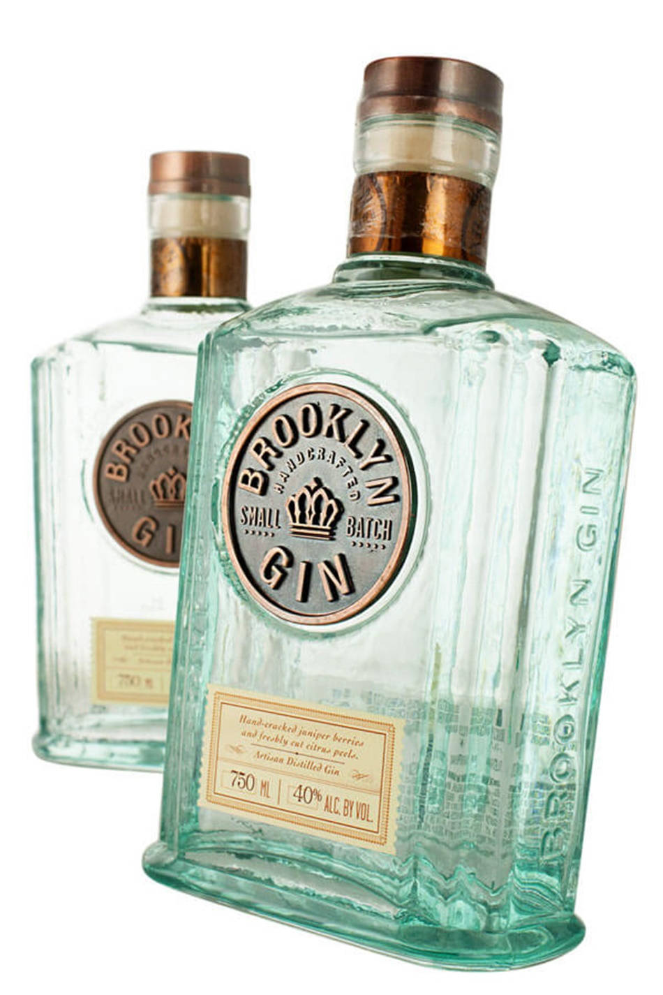 Blue Bottles Of Brooklyn Gin Background