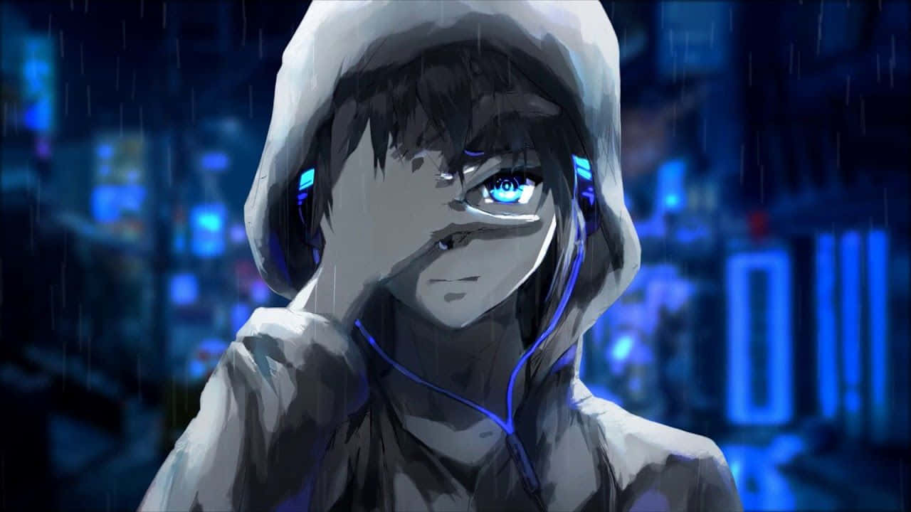 Blue Boy With Headset Background