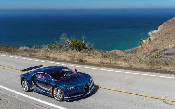 Blue Bugatti Chiron 4k Background