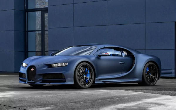 Blue Bugatti Chiron 4k Background