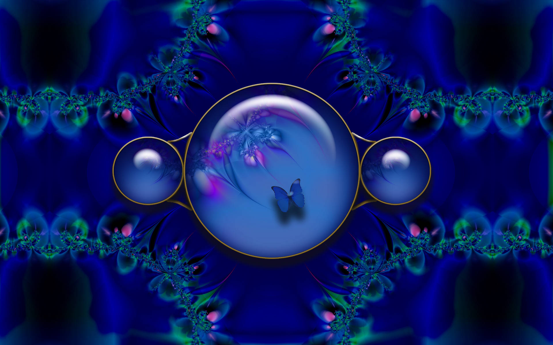Blue Butterfly Symmetrical Abstract