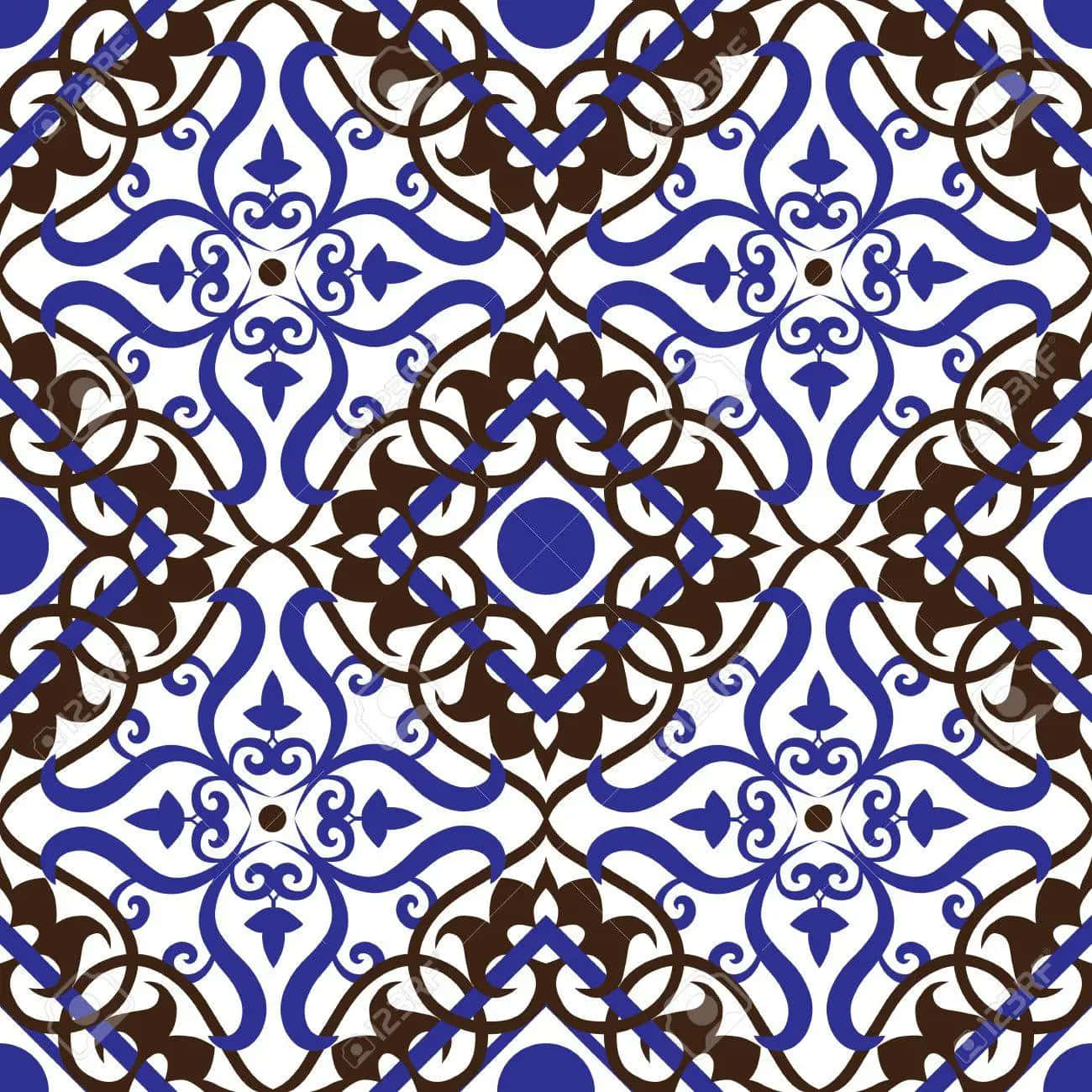 Blue Celtic Irish Diamond Patterns Background