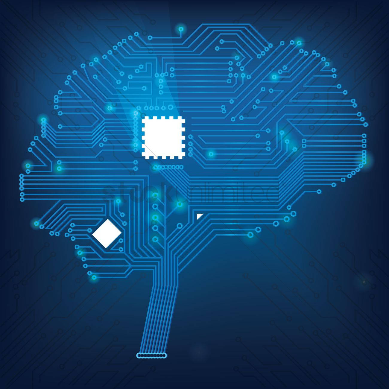 Blue Cerebral Circuit Illustration